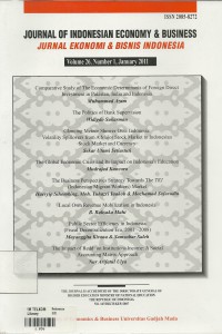 JOURNAL OF INDONESIA ECONOMY & BUSINESS : JURNAL EKONOMI & BISNIS INDONESIA VOLUME 26, NUMBER 3 2011