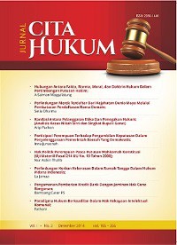 JURNAL CITA HUKUM VOLUME 4, NOMOR 1 2016
