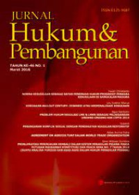 JURNAL HUKUM & PEMBANGUNAN VOLUME 45, NOMOR 1 2015
