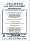 Jurnal Ekonomi dan Kewirausahaan Volume 16 Edisi Khusus April 2016