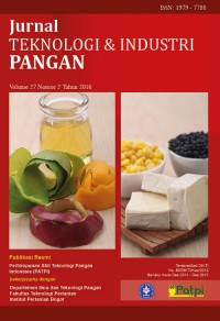 JURNAL TEKNOLOGI & INDUSTRI PANGAN VOLUME 27, NOMOR 2 2016