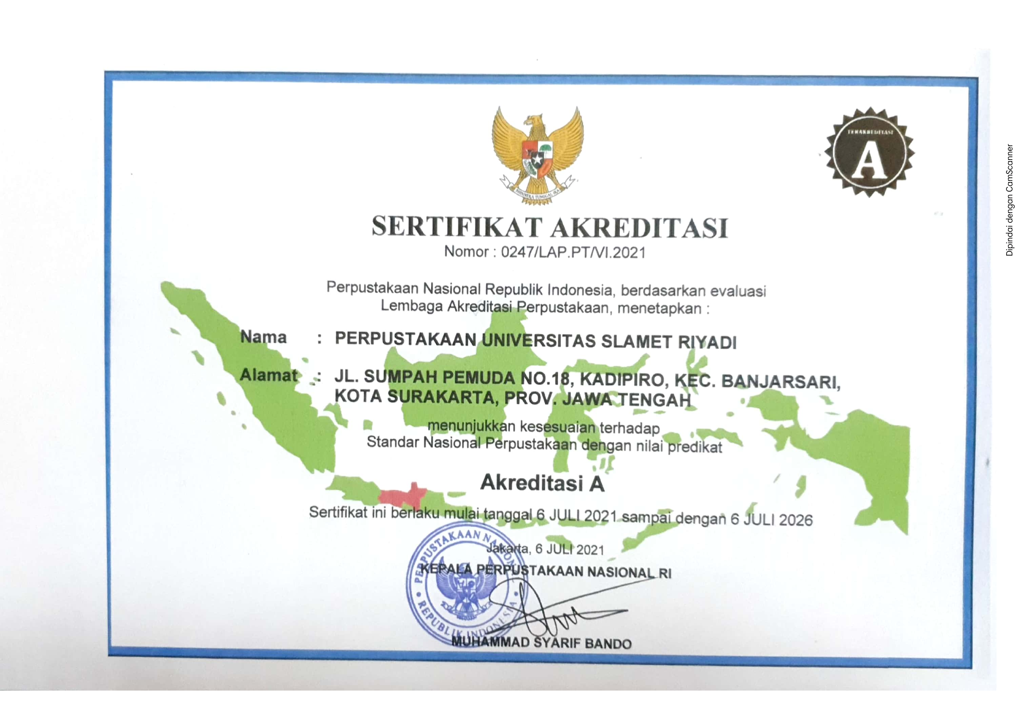 Sertifikat Akreditasi